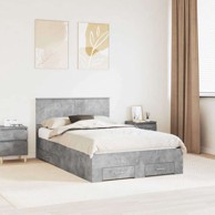 Okvir za krevet s uzglavljem 120x200 cm, betonski sivi