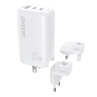DUDAO Punjač A7PRO 3u1 GaN USB 2x USB-C QC PD 65W, bijela  