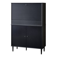 HAMMEL FURNITURE Crna vinska vitrina u dekoru jasena, 89x136 cm Mistral