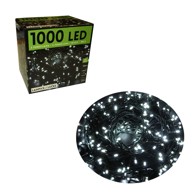 Božićne lampice, 1000 LED, bijela svjetlost, 8 funkcija