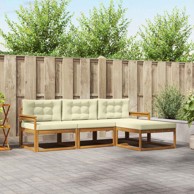 Set vanjskih sofa s jastukom, 4 kom, prirodna i krem