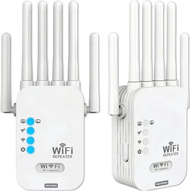 KOANNI Pojačivač Wi‑Fi signala, 300 Mb/s, 6 antena, bijeli