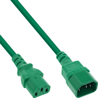 INLINE Kabel za napajanje 16504G, C13-C14, 1,5 m, zelena