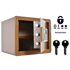 NIKCORP Oklopljeni kućni sef, elektronička brava i ključ, dimenzije 30 x 36 x 30 cm, čelik, alarm, polica, smeđa