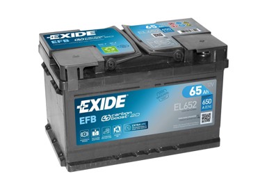 EXIDE Akumulator EFB 65Ah D+ EL652 27,8x17,5x17,5 (650A)