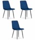 Set od 3 stolca Turin, baršunasti, tamnoplavi