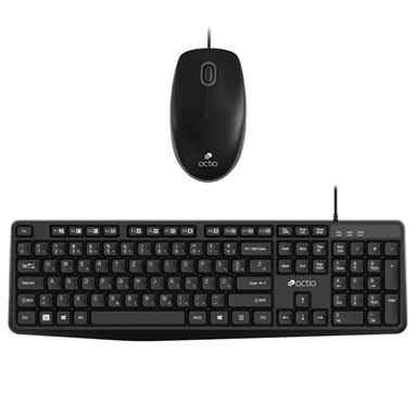 OCTIO Tipkovnica + miš KM100U, crni, USB