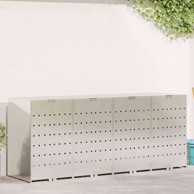 Skladištenje kanti za 3 kante Srebrno 340 x 77.5 x 115.5 cm