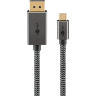 GOOBAY Kabel adapter USB-C, DisplayPort, 4K, 60Hz, 2 m, crno/srebrni