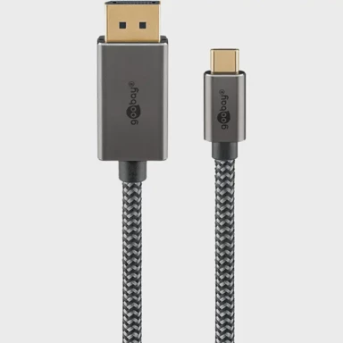 GOOBAY Kabel adapter USB-C, DisplayPort, 4K, 60Hz, 2 m, crno/srebrni