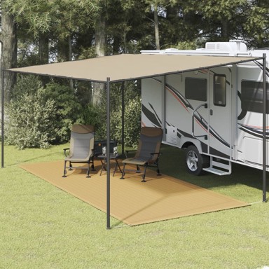 Tepih za šator, boja pijeska, 250 x 500 cm, HDPE