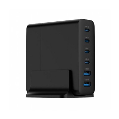 GEMBIRD Punjač GEM-TA-UC2A4CPD7501B, GaN, 6-port, 75W, crni