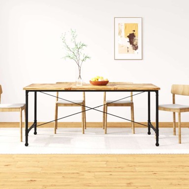 Blagovaonski stol, 180 cm, od masivnog drva manga, 180 x 90 x 76 cm, svjetlosmeđi