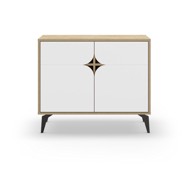 MARCKERIC Bijeli/u prirodnoj boji ormarić u dekoru hrasta 95x79 cm Nola