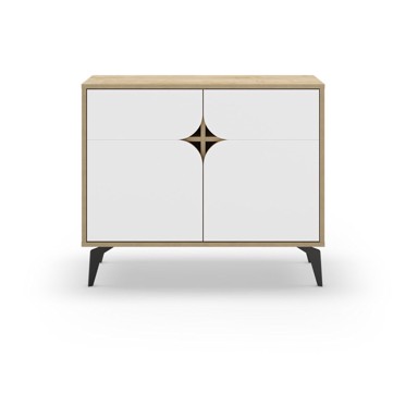 MARCKERIC Bijeli/u prirodnoj boji ormarić u dekoru hrasta 95x79 cm Nola