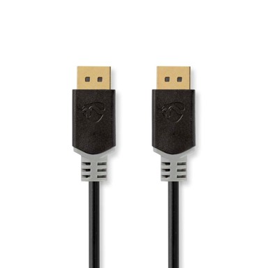 NEDIS DisplayPort kabel muški – muški, 4K 60 Hz, 2 m, antracitno-sivi, pozlaćeni