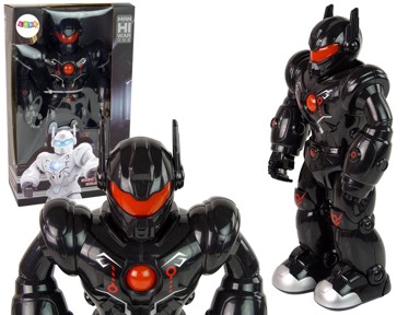 Interaktivni robot:, crni, funkcija hodanja, zvuk i svjetla