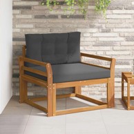 Sofa srednja za vanjsku upotrebu, čvrsto drvo akacije, zakrivljeni dizajn, antracit