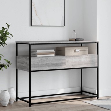 Konzolni stol siva boja hrasta 100x40x75 cm konstruirano drvo