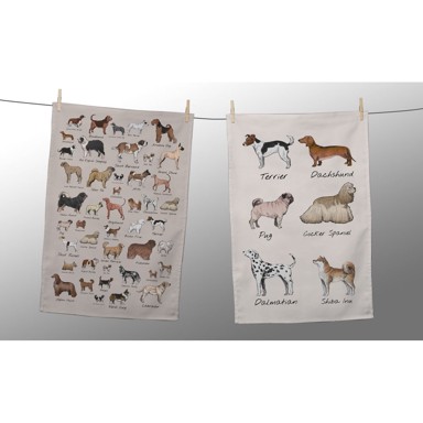 LITTLE NICE THINGS Set od 2 salvete Dog Types, 47 x 65 cm