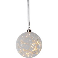 STAR TRADING Bijeli božićni svjetlosni ukras ø 15 cm Glow 