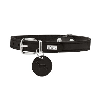 HUNTER Ogrlica za pse Aalborg L 60 cm, koža crna