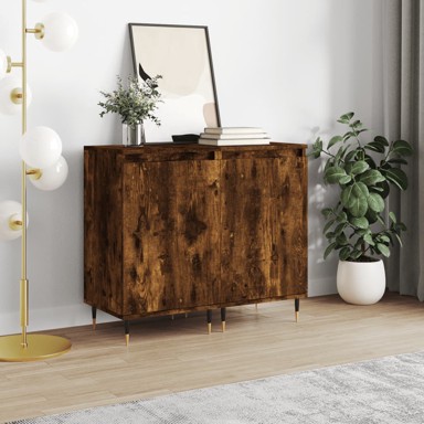 Komode 2 kom dimljena boja hrasta 40x35x70 cm konstruirano drvo