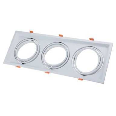 Okvir za žarulju AR111, kvadratni, zakretni, bijeli