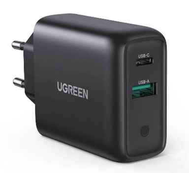 UGREEN Zidni punjač CD170, USB QC3.0 + USB-C PD, 36W