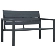 Vrtna klupa, 120 cm, HDPE s izgledom drva, siva