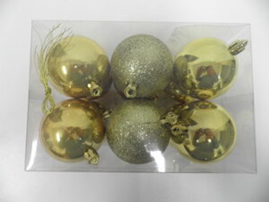 Plastične kuglice, set 12 kom, ø 6 cm, zlatne
