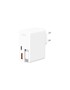 KSIX Mrežni punjač GaN ultrabrzi 65W USB-A s ugrađenim uvlačivim USB-C kabelom