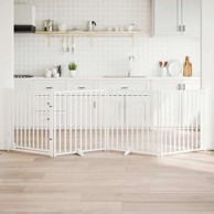 Vrata za pse s vratima sklopiva, 4 panela, 80 x 90 x 2 cm, bijela