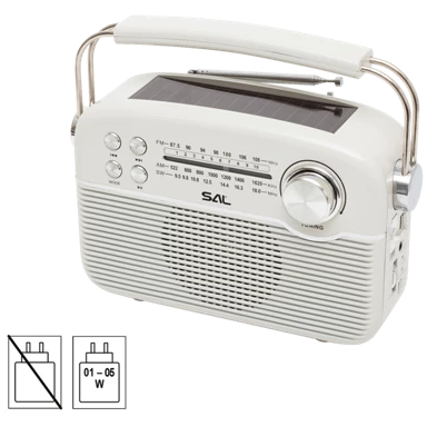 SAL Radio prijemnik sa solarnim napajanjem, FM-AM-SW, Bluetooth - RPR9 62781