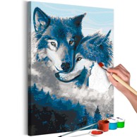 Slika za samostalno slikanje Wolves in Love 40x60