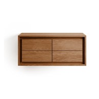 KAVE HOME Zidni ormarić za ispod umivaonika Kenta, 90x40 cm, od masivne tikovine