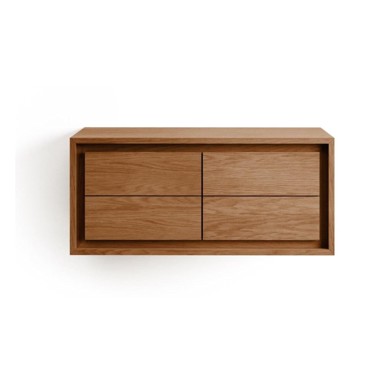 KAVE HOME Zidni ormarić za ispod umivaonika Kenta, 90x40 cm, od masivne tikovine