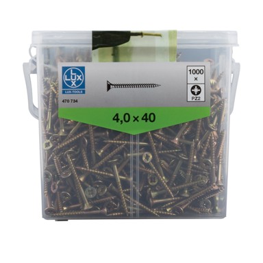 LUX TOOLS Vijak za drvo metalni iver 4,0x40 SKVZ1000