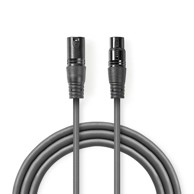 NEDIS Balansirani audio kabel XLR 3 pinski muški XLR 3 pinski ženski niklani 20 0 m okrugli PVC tamno siva poklon kutija