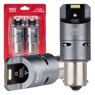 AMIO LED žarulje CANBUS PRO Series BA15S P21W 2x1860SMD bijele 12V/24V FULL CANBUS s ventilatorom