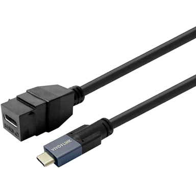 VIVOLINK USB-C adapter ženski na muški 0,5 m, crni