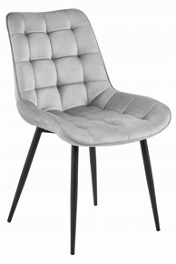 OSKAR BERA Stolica, baršun, crne noge, srebrno siva, 1 komad