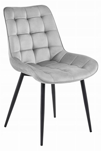OSKAR BERA Stolica, baršun, crne noge, srebrno siva, 1 komad