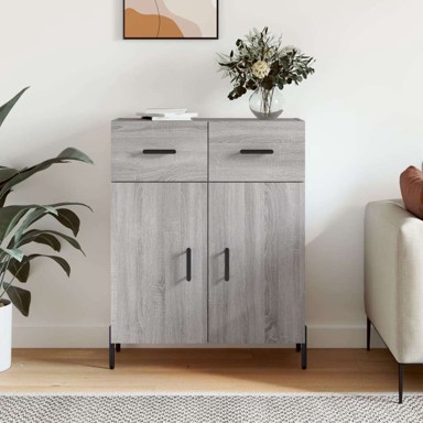 Komoda, 69,5 x 34 x 90 cm, konstruirano drvo, sivi hrast sonoma