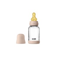 BIBS Set staklena bočica i sisač S, 120 ml, blush