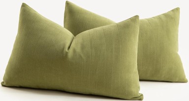 NIKCORP Set dekorativnih jastučnica 2 kom 60 x 60 cm, šenil, maslinasto zelena