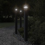 Vanjska podna svjetiljka s utičnicom crna 110 cm aluminijska