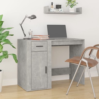 Radni stol, boja betona, 100 x 49 x 75 cm od konstruiranog drva