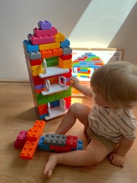 MARIOINEX Set Junior kockica, s prozorima i vratima, 140 kom