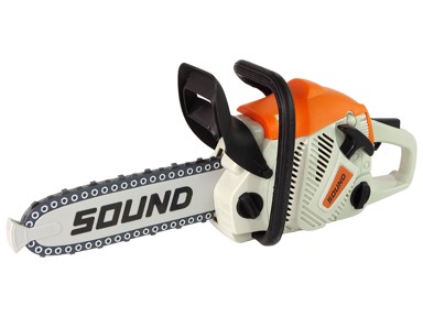 Dječja motorna pila, naočale, zvuk, narančasta